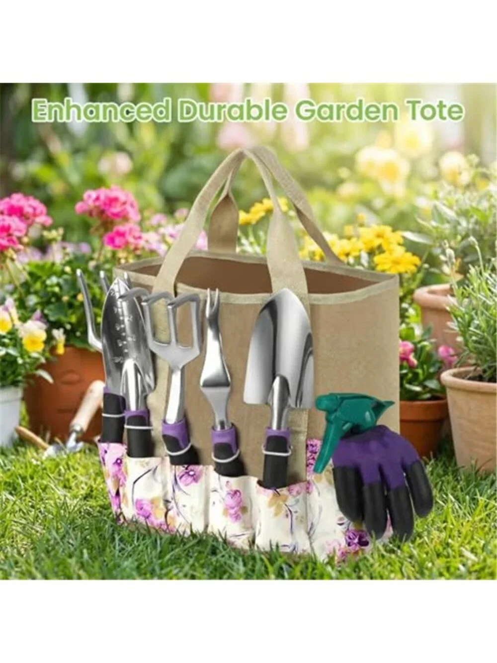 Garden Tool Set 30 Piece Stainless Steel Gardening Kit Tote Gloves Pruner Tags - Picture 5 of 6